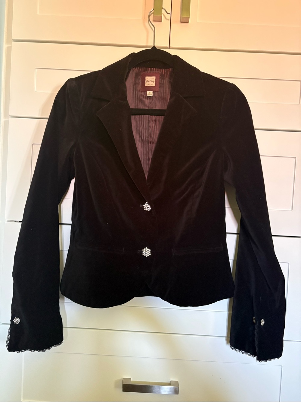 Black Velvet Blazer Jacket- Women's Tailored Coat